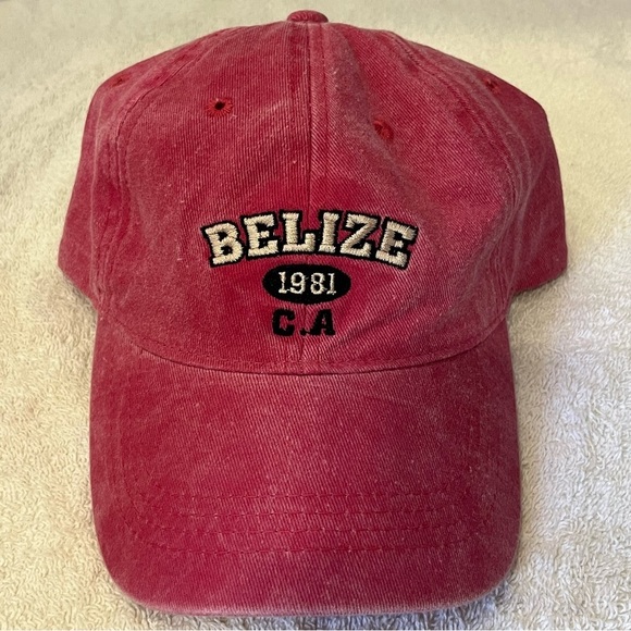 Lucky 7 for Travel Belize 1981 C.A. Pink Adjustable Cotton Ball Cap - Picture 2 of 15